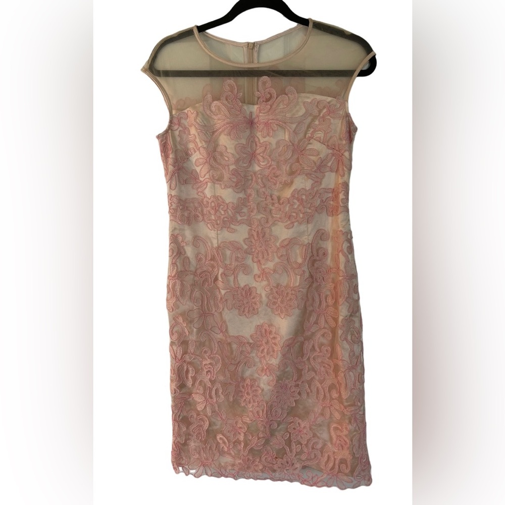 Yzxy pink, tan , cream new floral print dress
